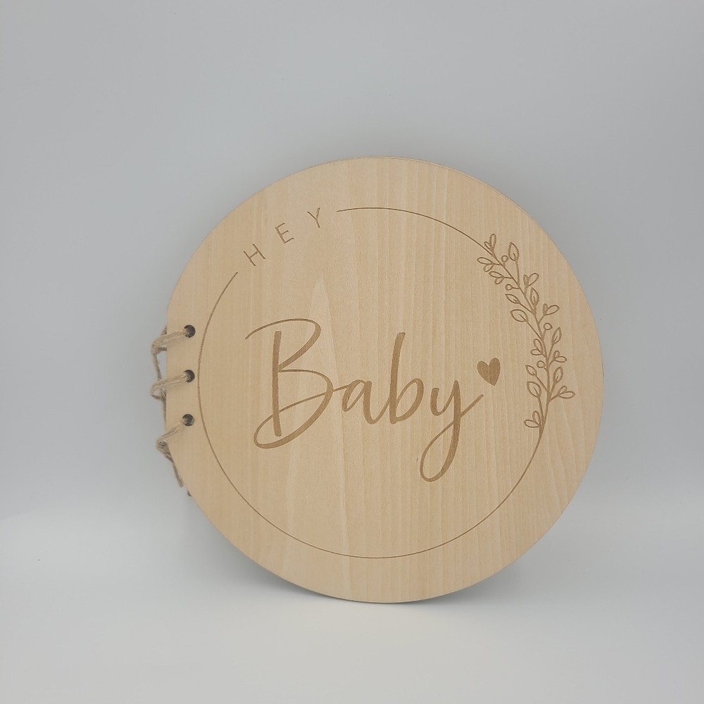 BN Baby Wood Baby Shower Guest Book rustic Guest Sign In